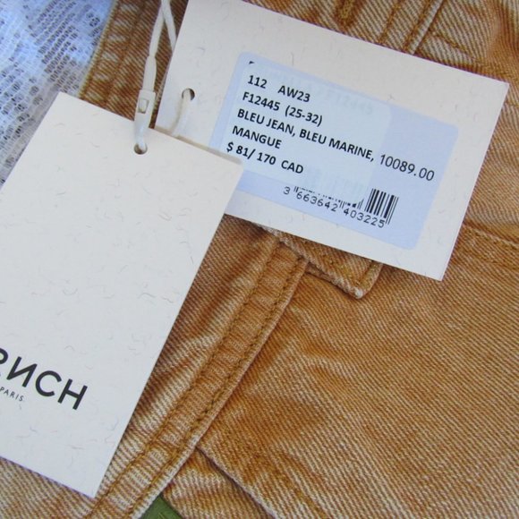 C$170 FRNCH Jeans High Rise Wide Leg Denim Women size 27,color:Mango - Picture 4 of 6